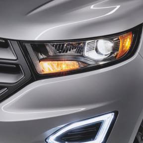 Headlights and parking lights on a vehicle.